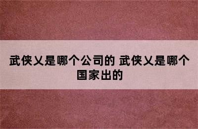 武侠乂是哪个公司的 武侠乂是哪个国家出的